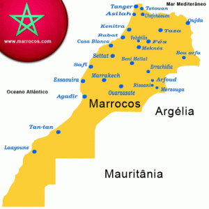 Marrocos Mapa Localização Geográfica de Marrocos